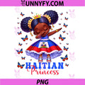 Haitian Princess Dabbing PNG, Haiti Flag Melanin Girls PNG