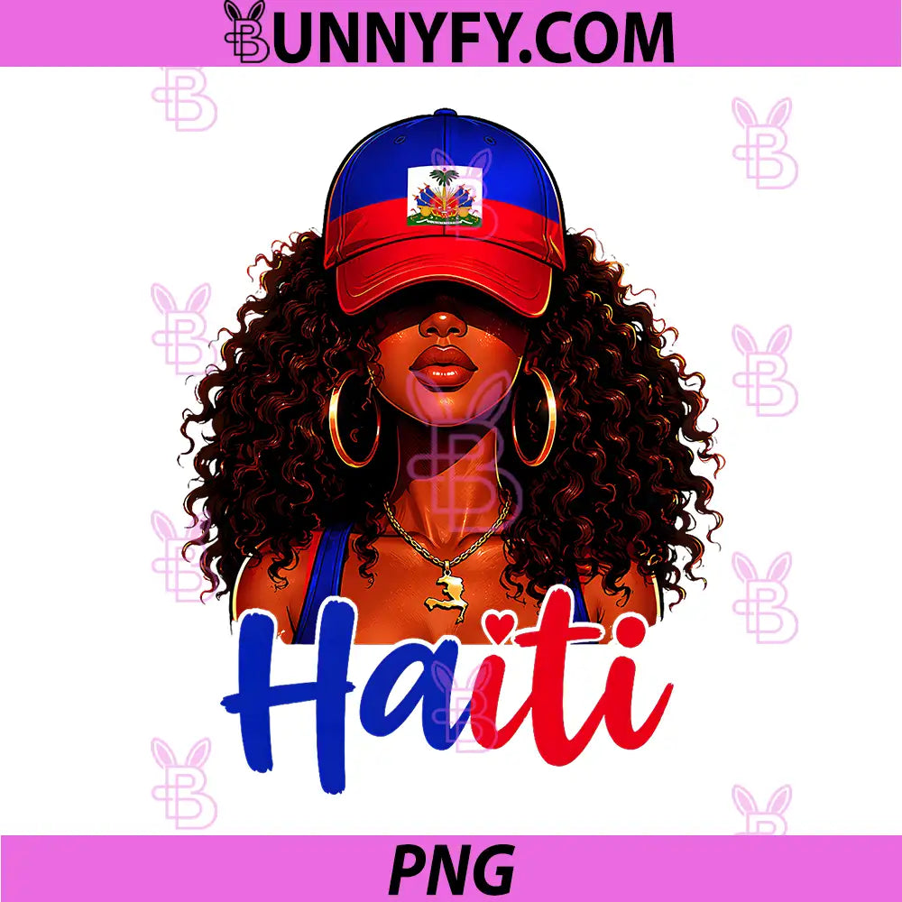 Haitian Princess PNG, Haiti Flag Melanin for Black PNG
