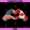 Half Canadian Half American PNG, Canada USA Flag Heart PNG