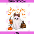 Halloween Boo JEE Ghost PNG, Pumpkin Coffee Leopard Women PNG