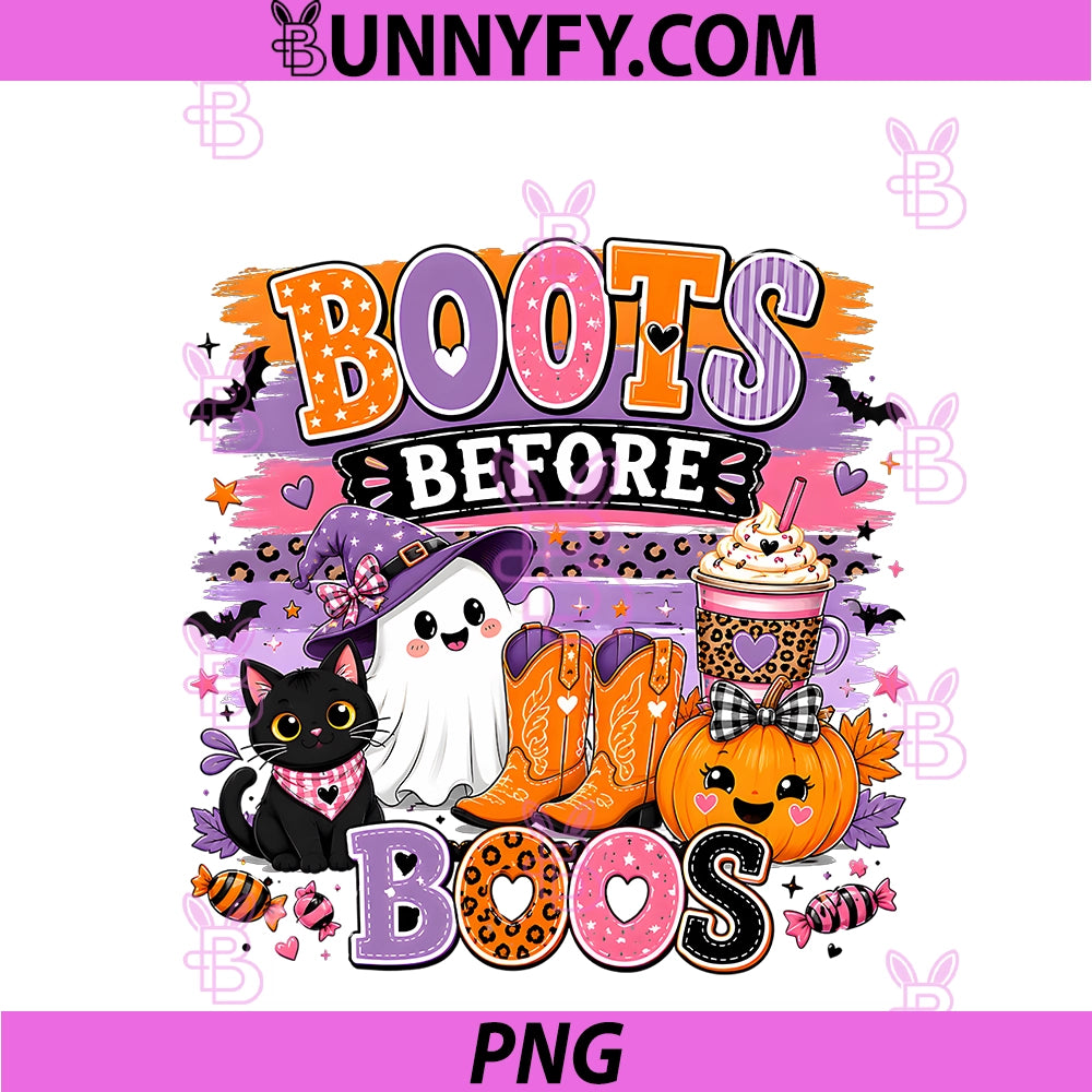 Halloween Cowgirl Boots Before Boos PNG, Western Country Girl Boo PNG