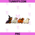 Halloween Dachshund Costume PNG, Witch Mummy Pumpkin Ghost Kid VB