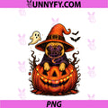 Halloween Dog Pumpkin Spooky Season PNG, Witch Hat Dogs PNG