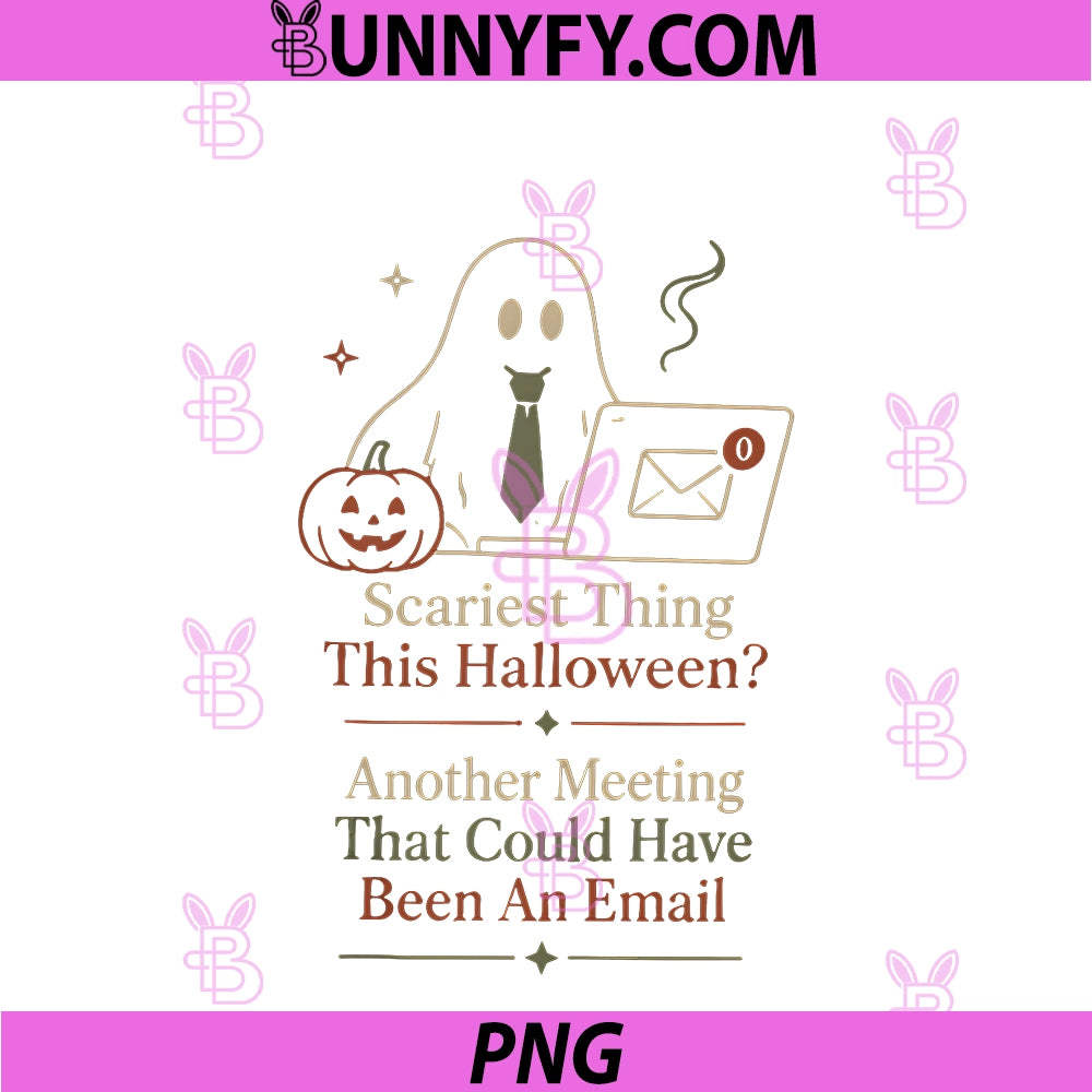 Halloween Office Humor Work Meeting Email PNG, Ghost Pumpkin PNG