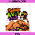 Halloween Resting PNG, Witch Face Beachy Sugar Skull Goth PNG