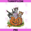 Halloween Vintage 90s Cat Pumpkin PNG, Spooky Season PNG