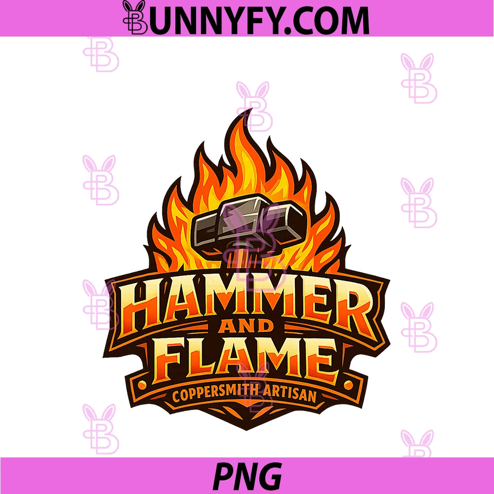 Hammer And Flame PNG, Forged Bold Coppersmith Artisan PNG