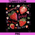 Hand-Picked By God PNG, Strawberry Christian Bible Verse PNG