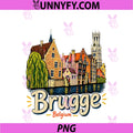 Hand Drawn Brugge Belgium PNG, Travel Souvenir Landmark Gift PNG