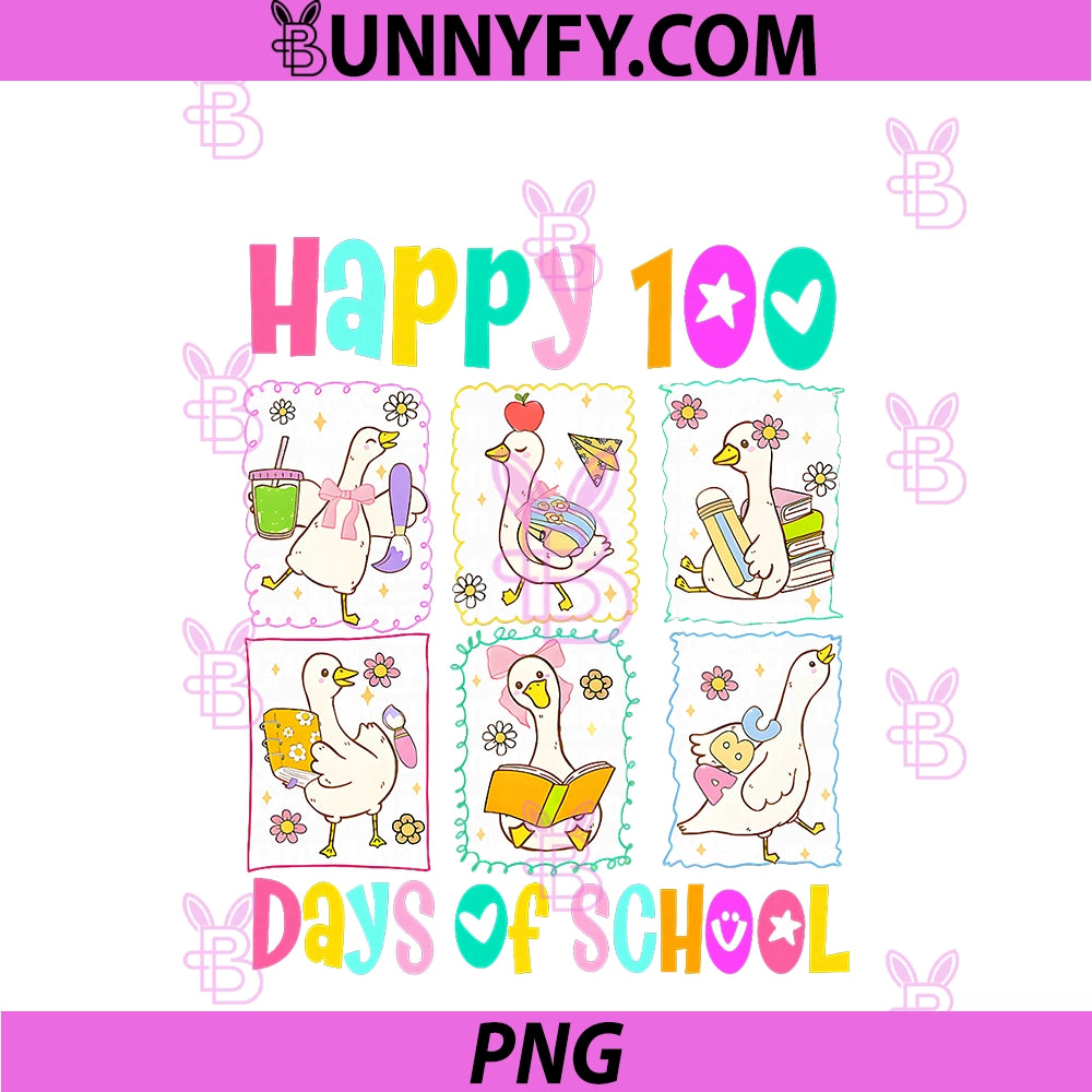 Happy 100th Day Of School Goose PNG, 100 Days Of School PNG
