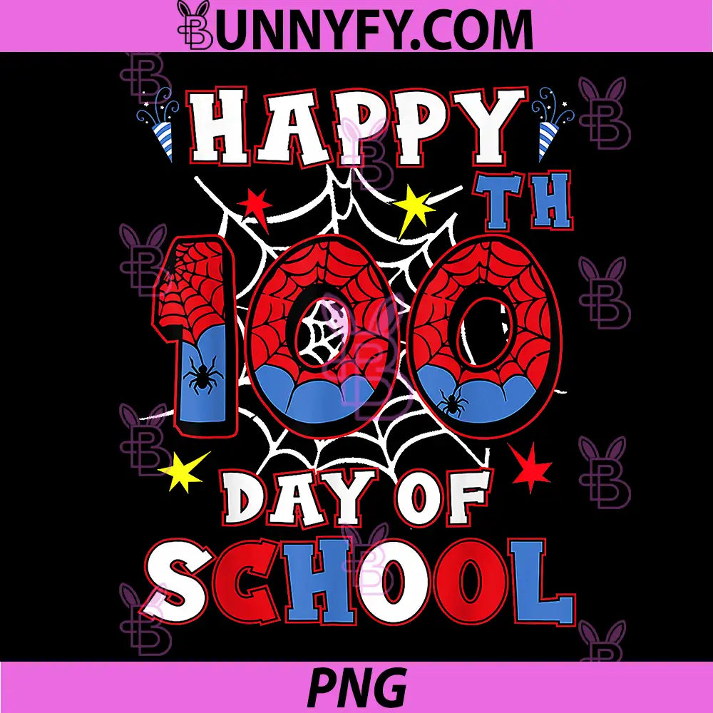 Happy 100th Day Of School PNG, Spider 100 Days PNG