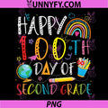 Happy 100th Day of 2nd Grade PNG, Teacher 100 Days Rainbow PNG