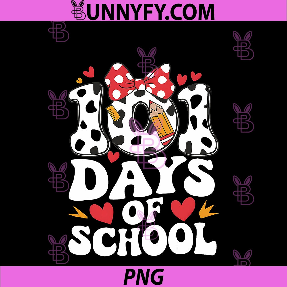 Happy 101 Days Of School Red Bow PNG, Funny Student Teacher PNG