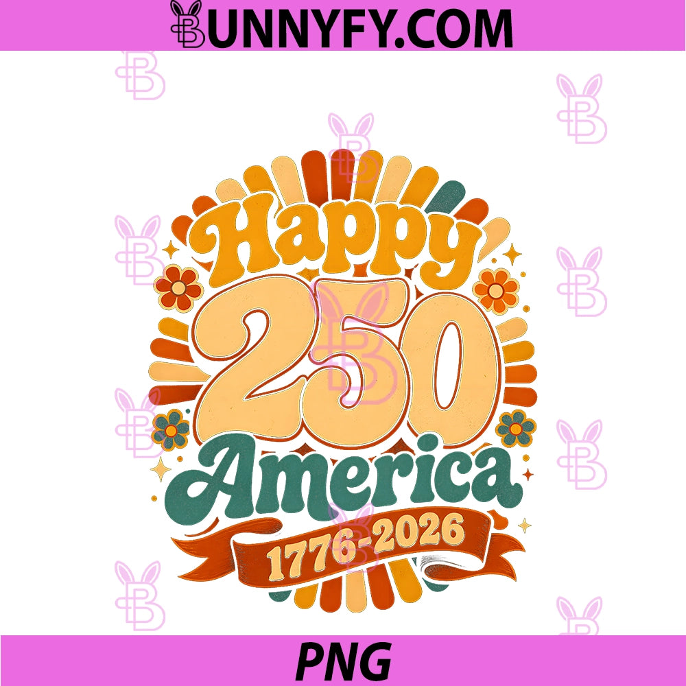 Happy 250 America 1776 2026 PNG, Retro 4th Of July PNG