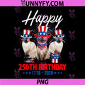 Happy 250th Birthday America PNG, 1776 2026 Siamese Cat USA Flag PNG