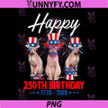 Happy 250th Birthday America PNG, 1776 2026 Sphynx Cat USA Flag PNG