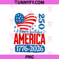 Happy 250th PNG, Birthday America 1776 2026 USA 250 Years PNG