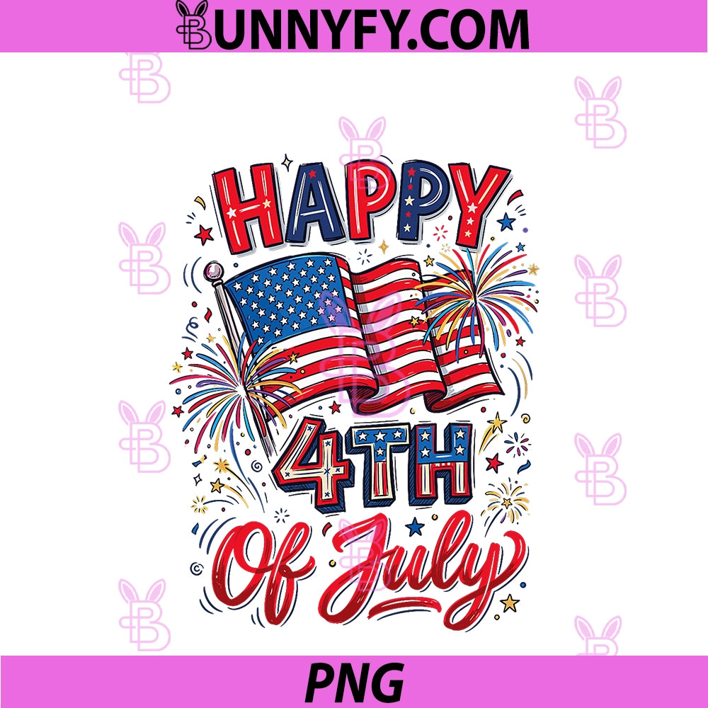 Happy 4th Of July PNG, Patriotic American US Flag 4th Of July PNG