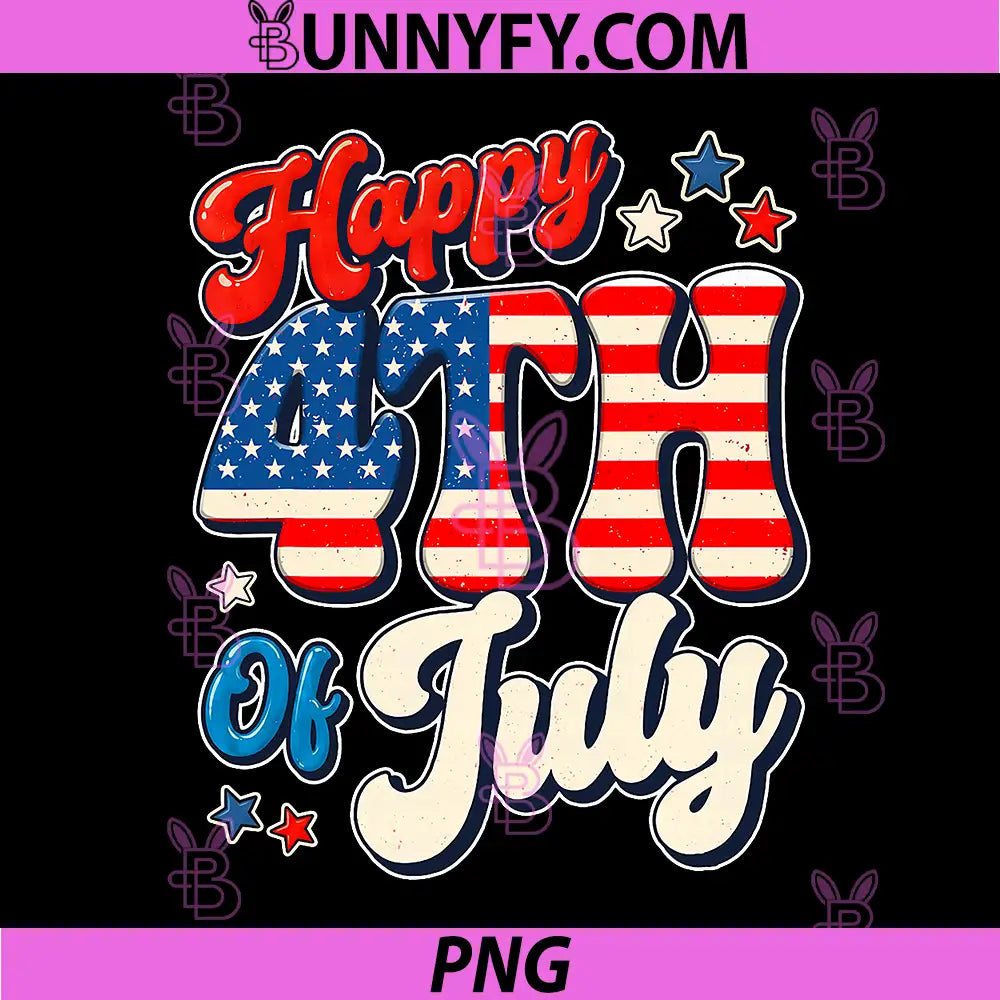 Happy 4th of July PNG, American Flag Patriotic PNG