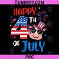 Happy 4th of July Cow Farm Patriotic PNG, Farmer Independence Day PNG