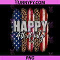 Happy 4th of July Funny PNG, Patriotic American Flag Leopard PNG