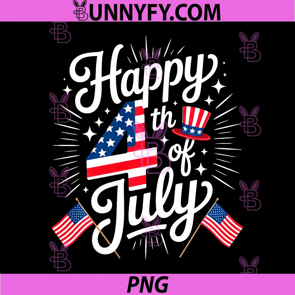 Happy 4th of July Patriotic PNG, American Flag USA PNG