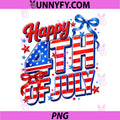 Happy 4th of July Patriotic PNG, American US Flag Fourth July Bow PNG 