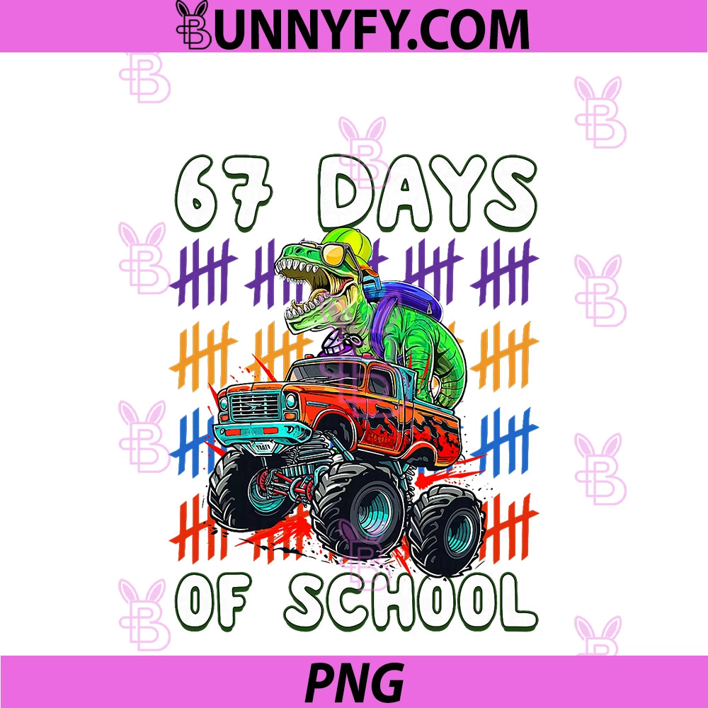 Happy 67 Days Of School PNG, 67th Day Smarter Six Seven Kids Boys PNG