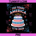 Happy Birthday Cake America PNG, 2026 Fireworks July 4th 250 PNG