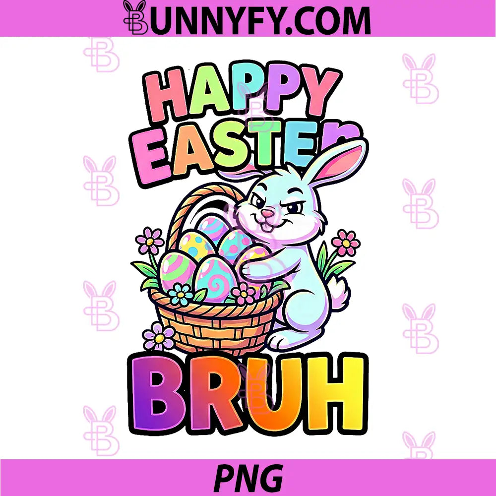 Happy Easter Bruh PNG, Funny Bunny Meme PNG