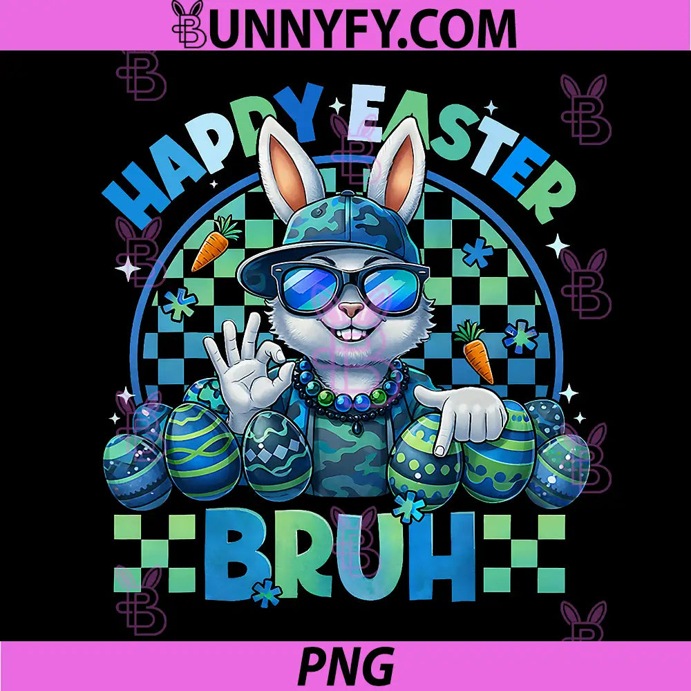 Happy Easter Bruh PNG, Funny Six Seven Meme Bunny PNG