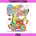Happy Easter Bunny PNG, Avocado Riding Motorbike Colorful Eggs PNG