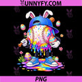 Happy Easter Bunny Baseball PNG, Ice Cream Drip PNG