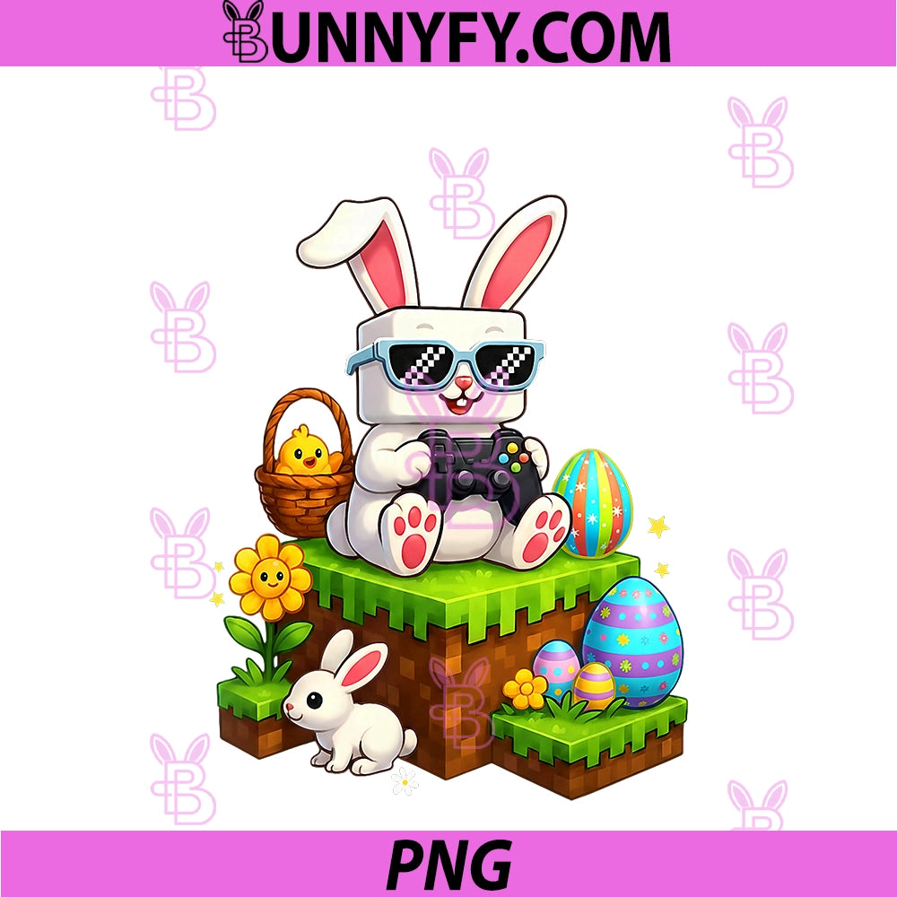 Happy Easter Day Bunny Egg Video Game PNG, Kids Mens Boys Gamer PNG
