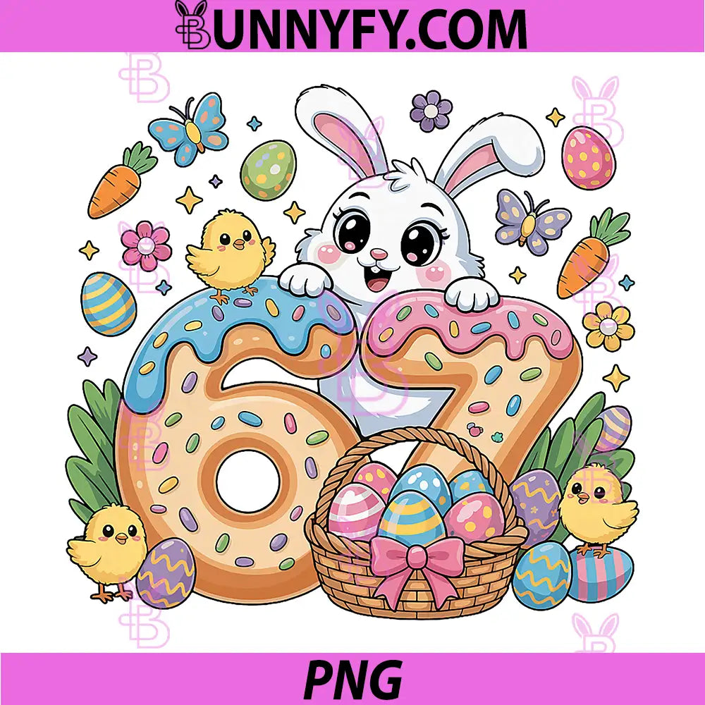 Happy Easter Day PNG, Funny 67 Bunny Six Seven PNG