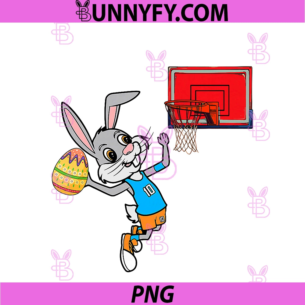 Happy Easter Day PNG, Bunny Dunk Basketball Easter Egg Sport PNG