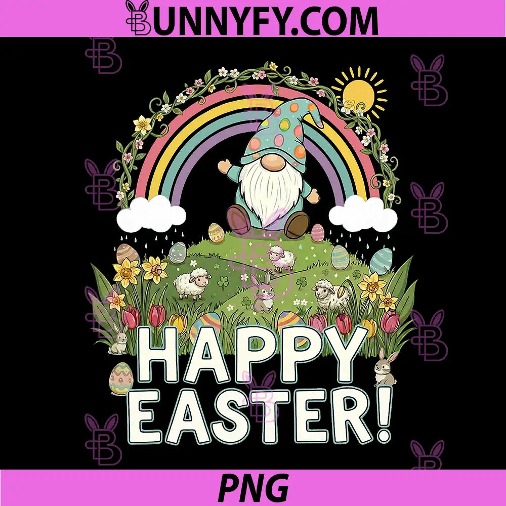 Happy Easter PNG, Garden Gnome Egg Hunt PNG