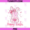 Happy Easter PNG, Rabbit Coquette Bunny Floral PNG