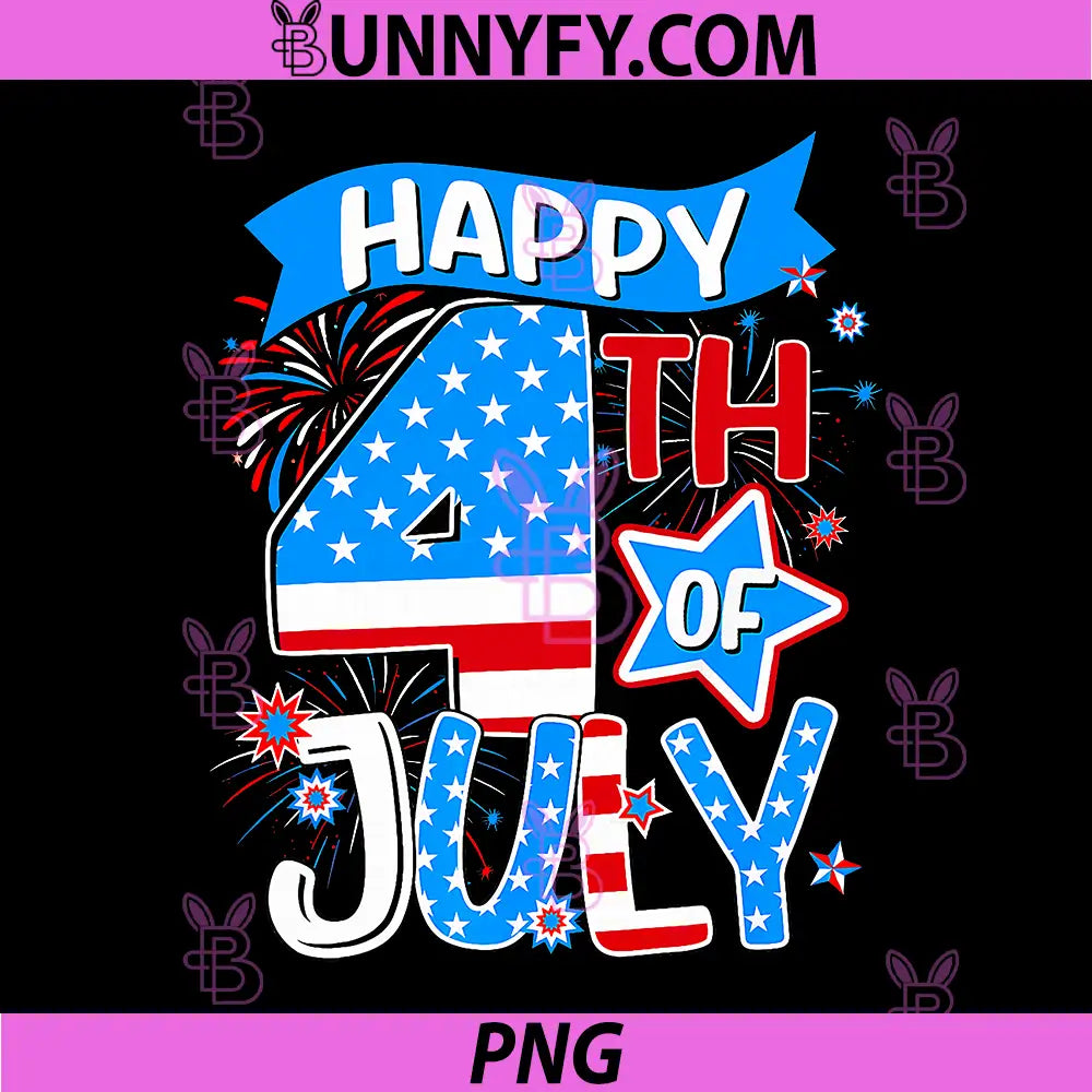 Happy Fourth of July 4th PNG, Patriotic American PNG