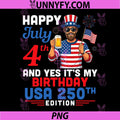 Happy July 4th Birthday PNG, Americans 250 Edition Patriotic Beer PNG