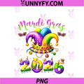 Happy Mardi Gras 2026 PNG, Jester Hat New Orleans PNG