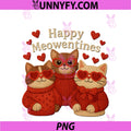 Happy Meowentines PNG, Cat Yarn Crochet Coquette Cute Valentines PNG