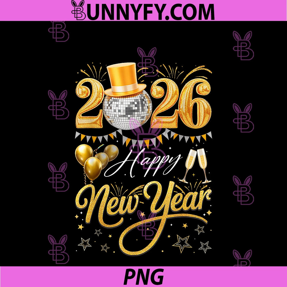 Happy New Year Party 2026 PNG, Family Matching PNG