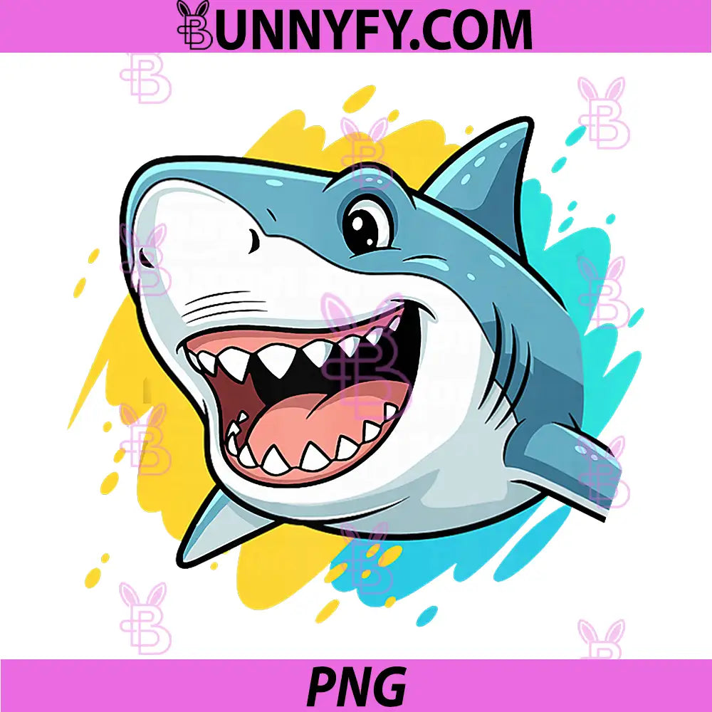 Happy Shark Cartoon Cute Ocean Animal Design PNG, Shark PNG