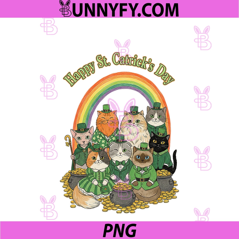 Happy St Catricks Day PNG, Funny Irish Cat Cute St Patricks Day PNG