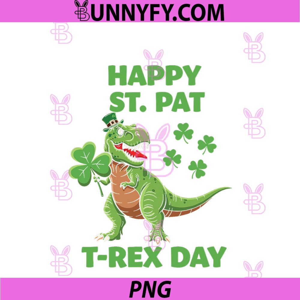 Happy St Pat Trex Day PNG, Dino St Patricks Day School Party PNG