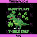 Happy St Pat Trex Day PNG, Funny Dinosaur Shamrock Lucky PNG