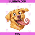 Happy Tongue Out Puppy PNG,  Funny Golden Retriever PNG