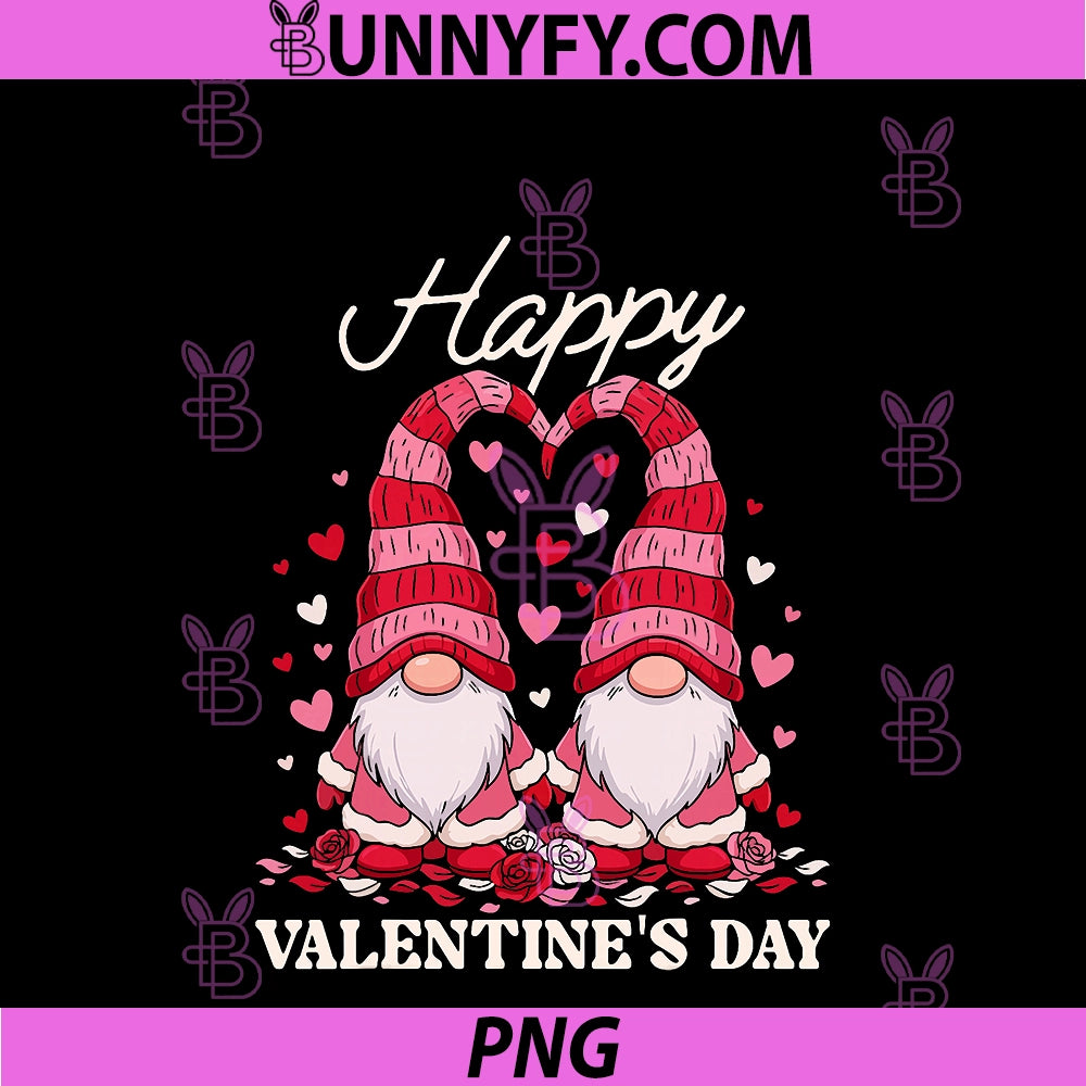 Happy Valentine Gnomes Cute PNG, Red Hearts Love Gnome PNG