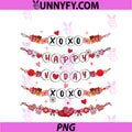 Happy Valentine XOXO V-Day PNG, Friendship Bracelets PNG